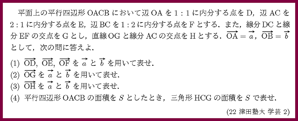 数学II・Bチェック＆リピート 第8章 §1和と実数倍 6.交点のベクトル